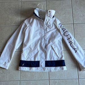 Womens Nautica rain coat with hood